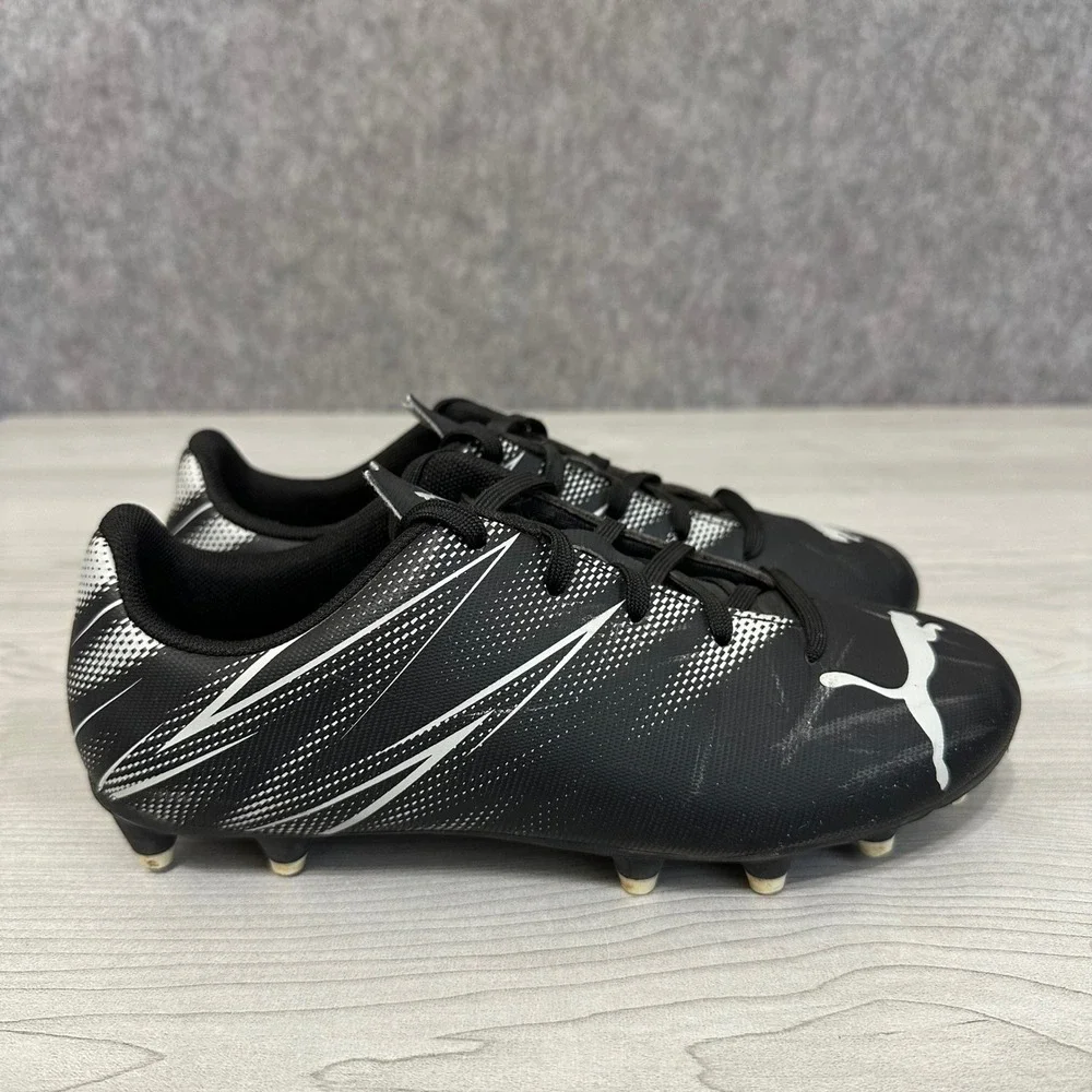 Puma Attacanto FG/AG Soccer Cleats Kids 3.5 Black Mist Football Boots 107480-01